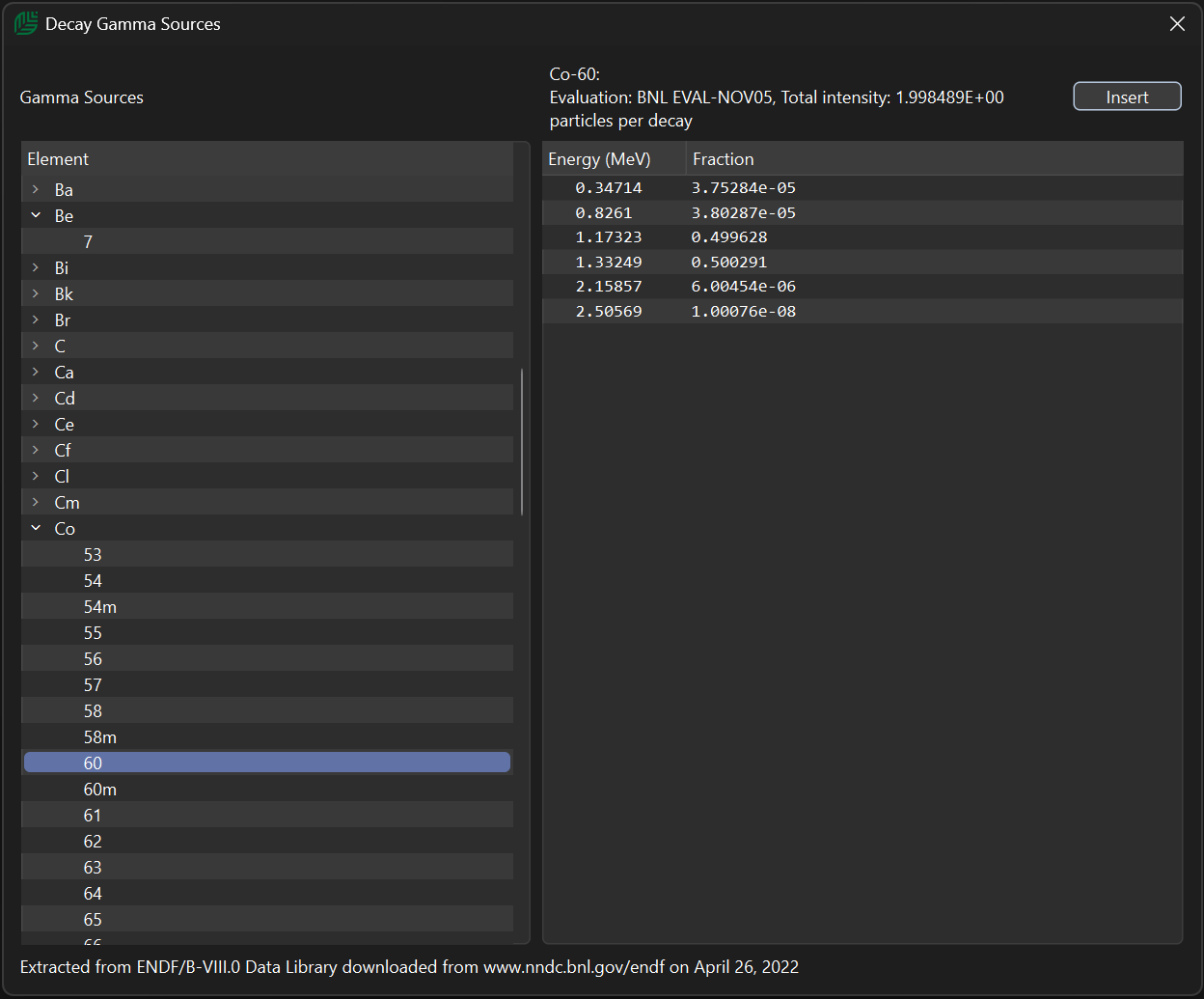 MCNP input template